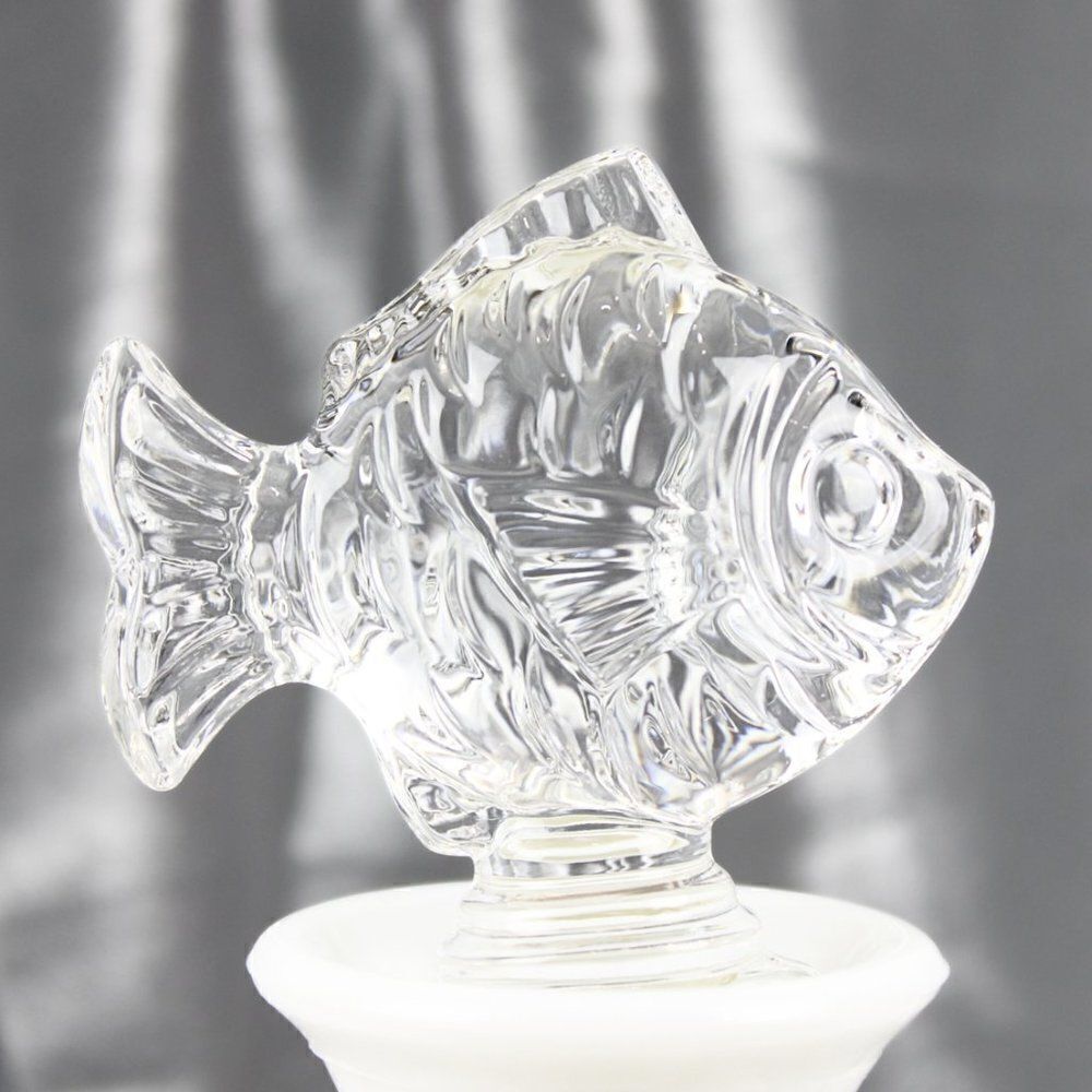 Crystal Fish Wine Bottle Stopper Mikasa Natures Catch Heavy Lead Crystal 5.25"